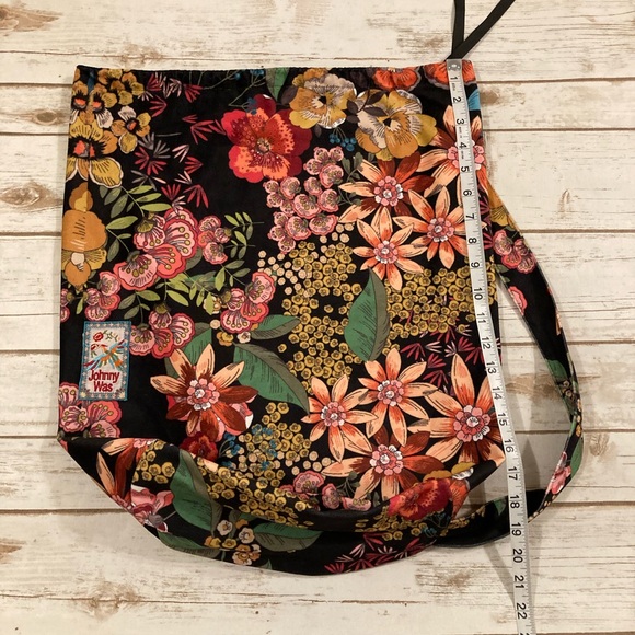 Johnny Was Faux Velvet Floral Shoulder Bag - Picture 5 of 12